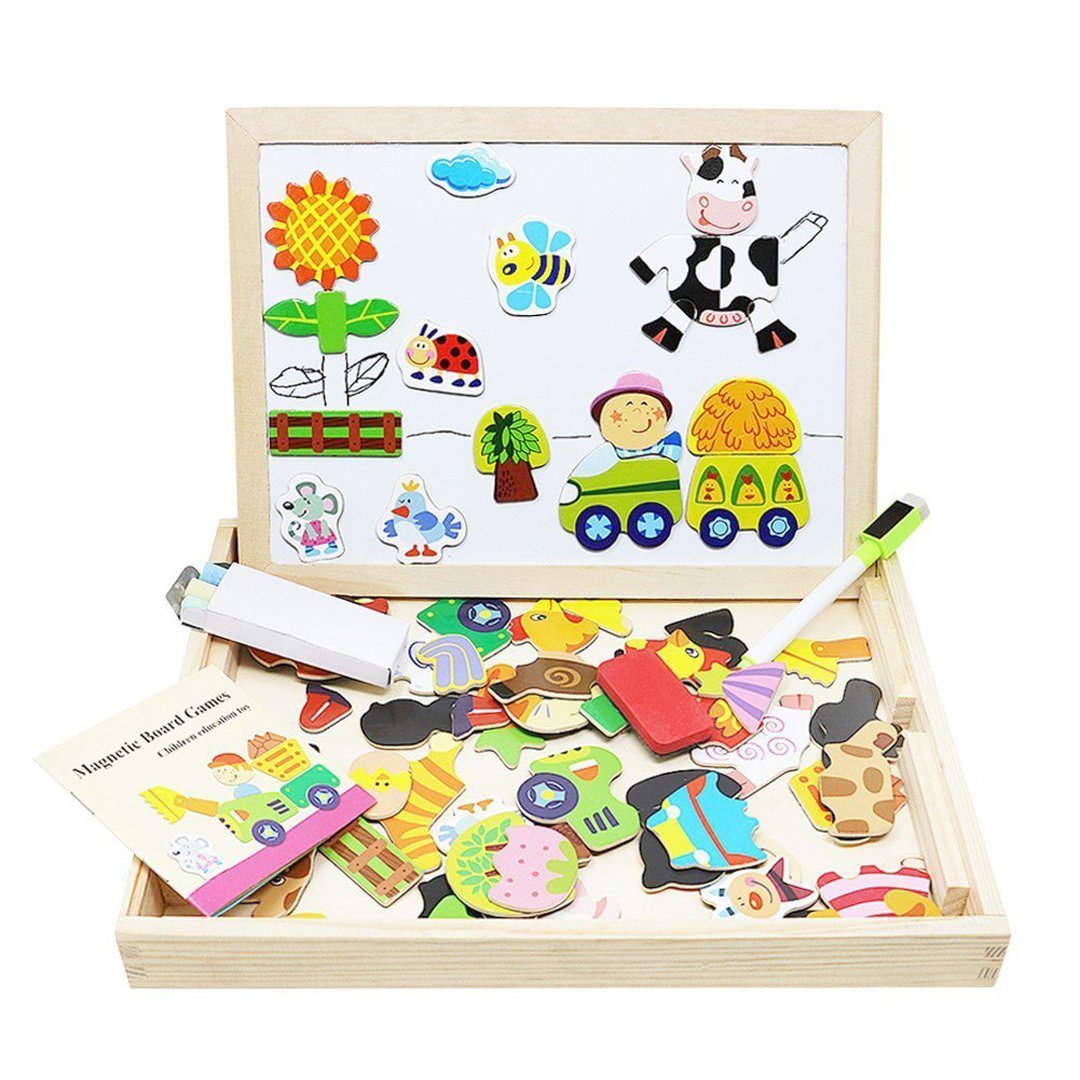Tableau d'Éducation en Bois avec Animaux Colorés - LuxeStyle
