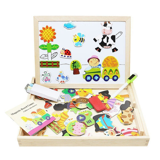 Tableau d'Éducation en Bois avec Animaux Colorés - LuxeStyle