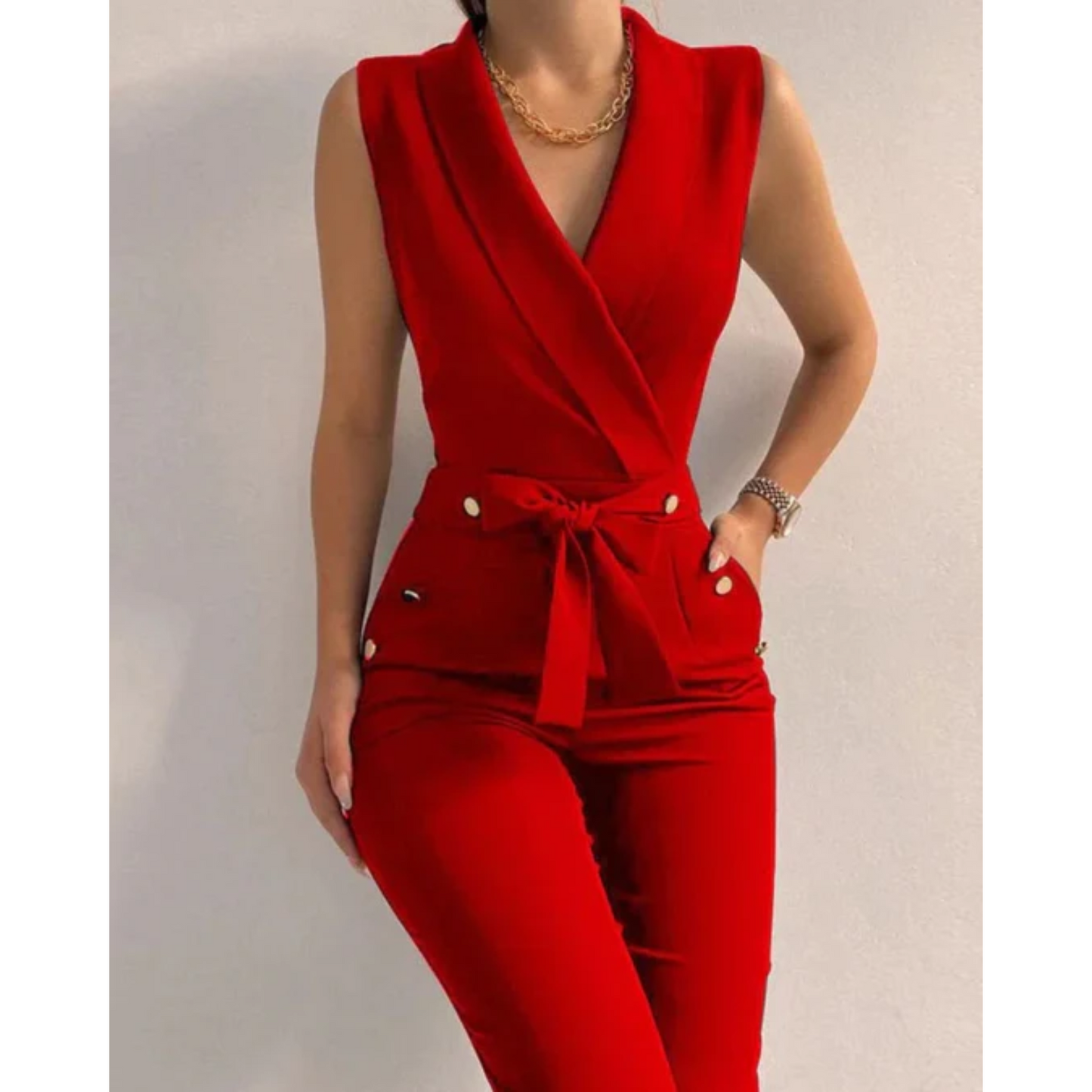 Avenora™ – Combinaison Femme Chic Sans Manches Élégante