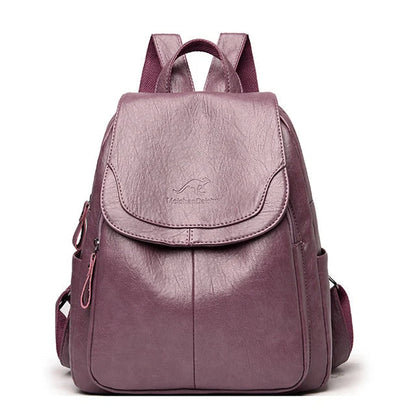 Sac à dos cuir femme noir réglable