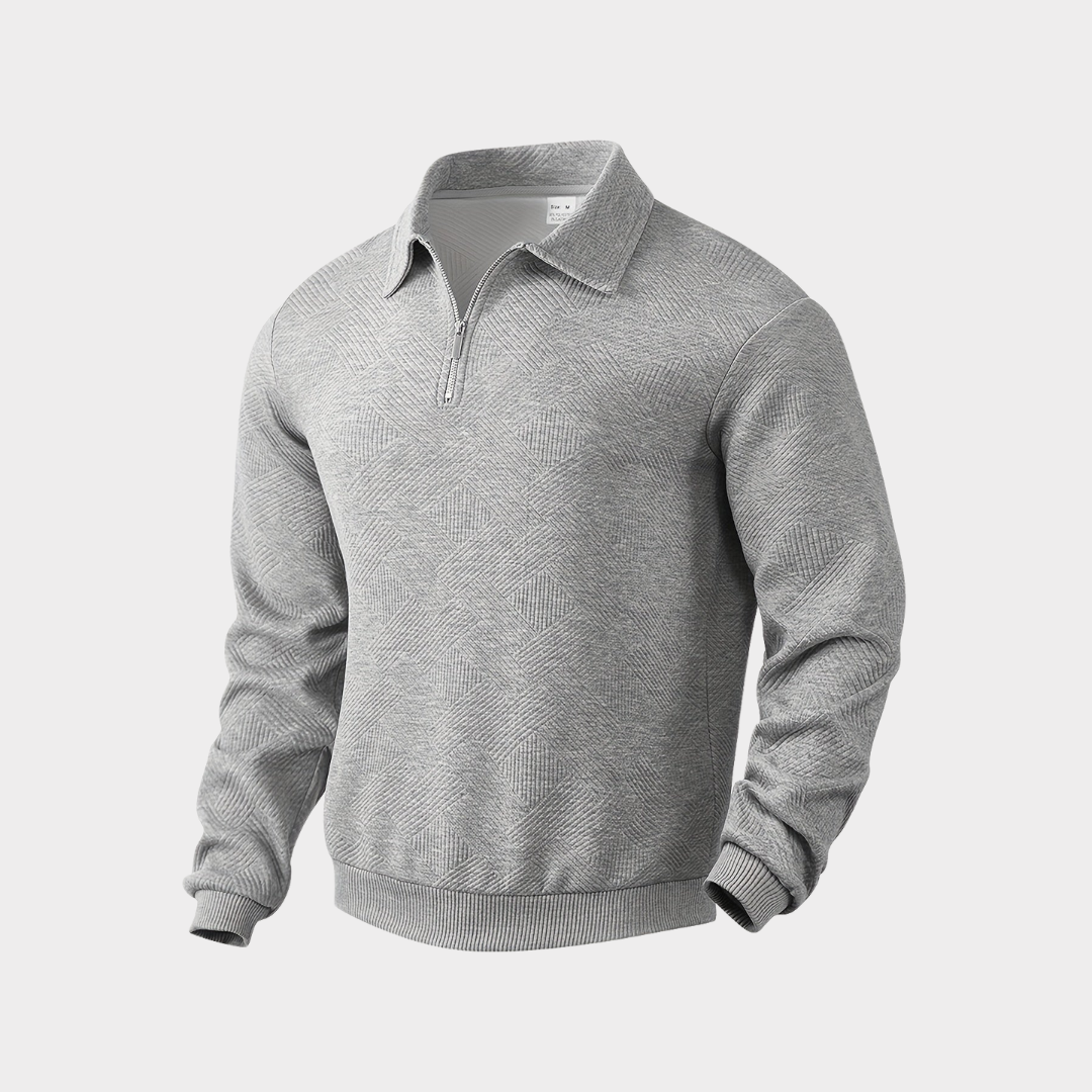 Pull en laine marron à col montant pour homme