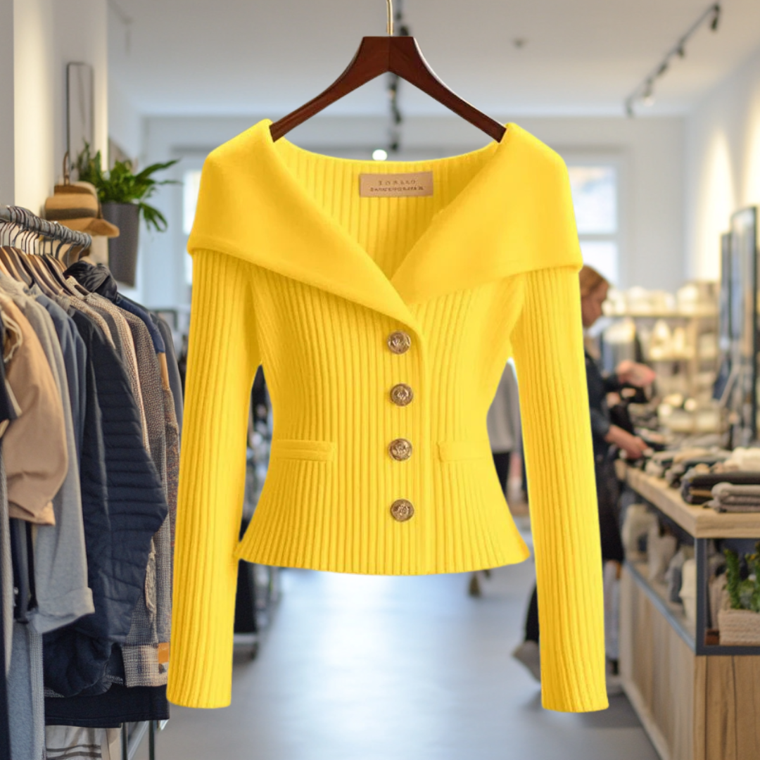Gilet épais jaune vif pour femme - LuxeStyle