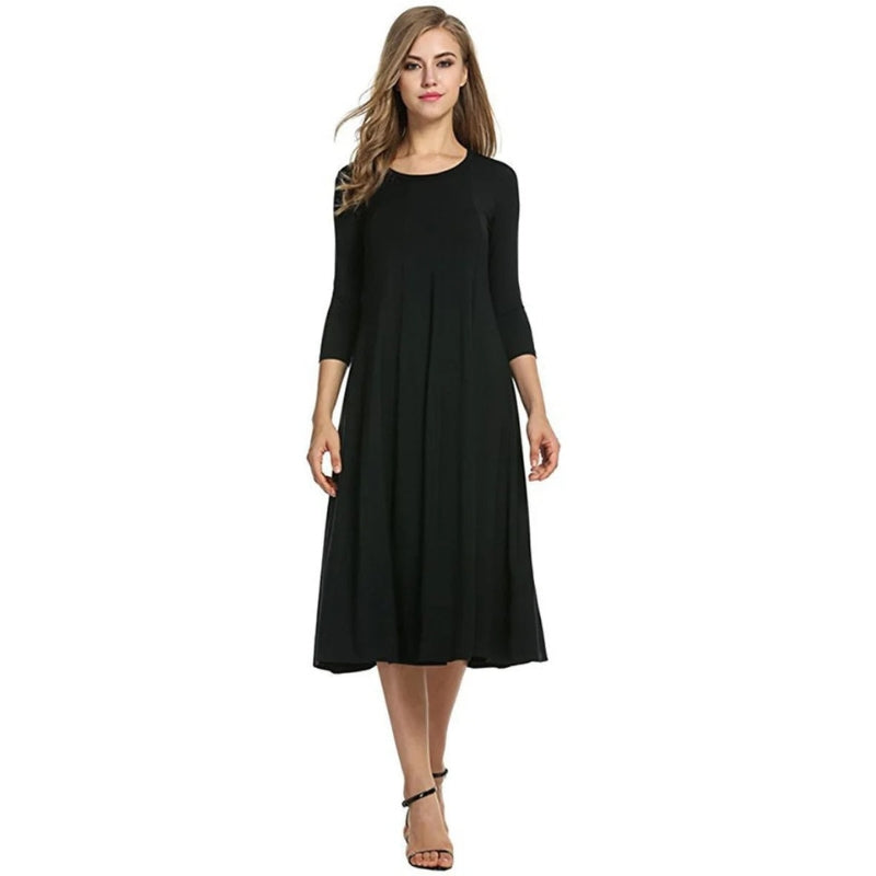 Robe Femme Élégante Mi-Longue Taille Parfaite - LuxeStyle