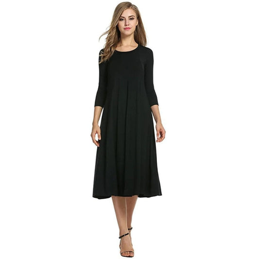 Robe Femme Élégante Mi-Longue Taille Parfaite - LuxeStyle