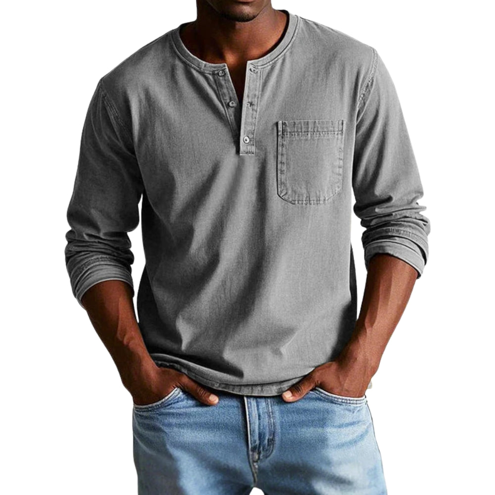 Chemise Classique Col Rond Manches Longues