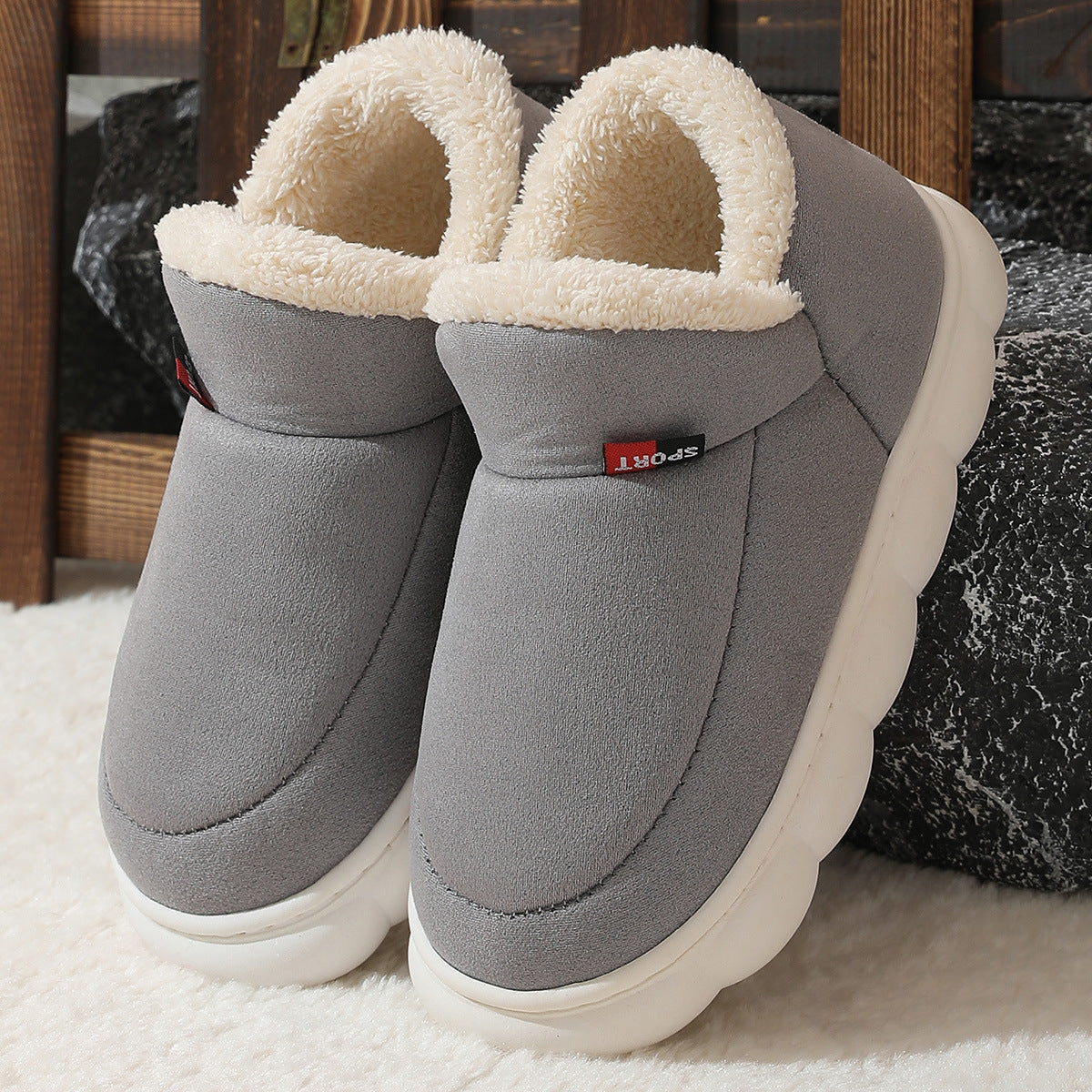 Bottines Femme Hiver Confortable en Peluche