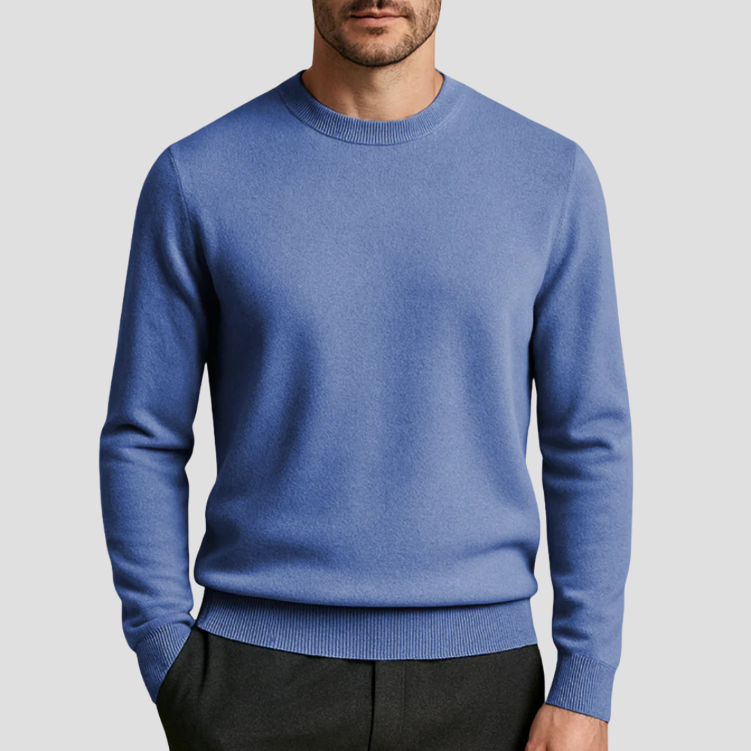 Pull Cachemire Marine Élégant Homme