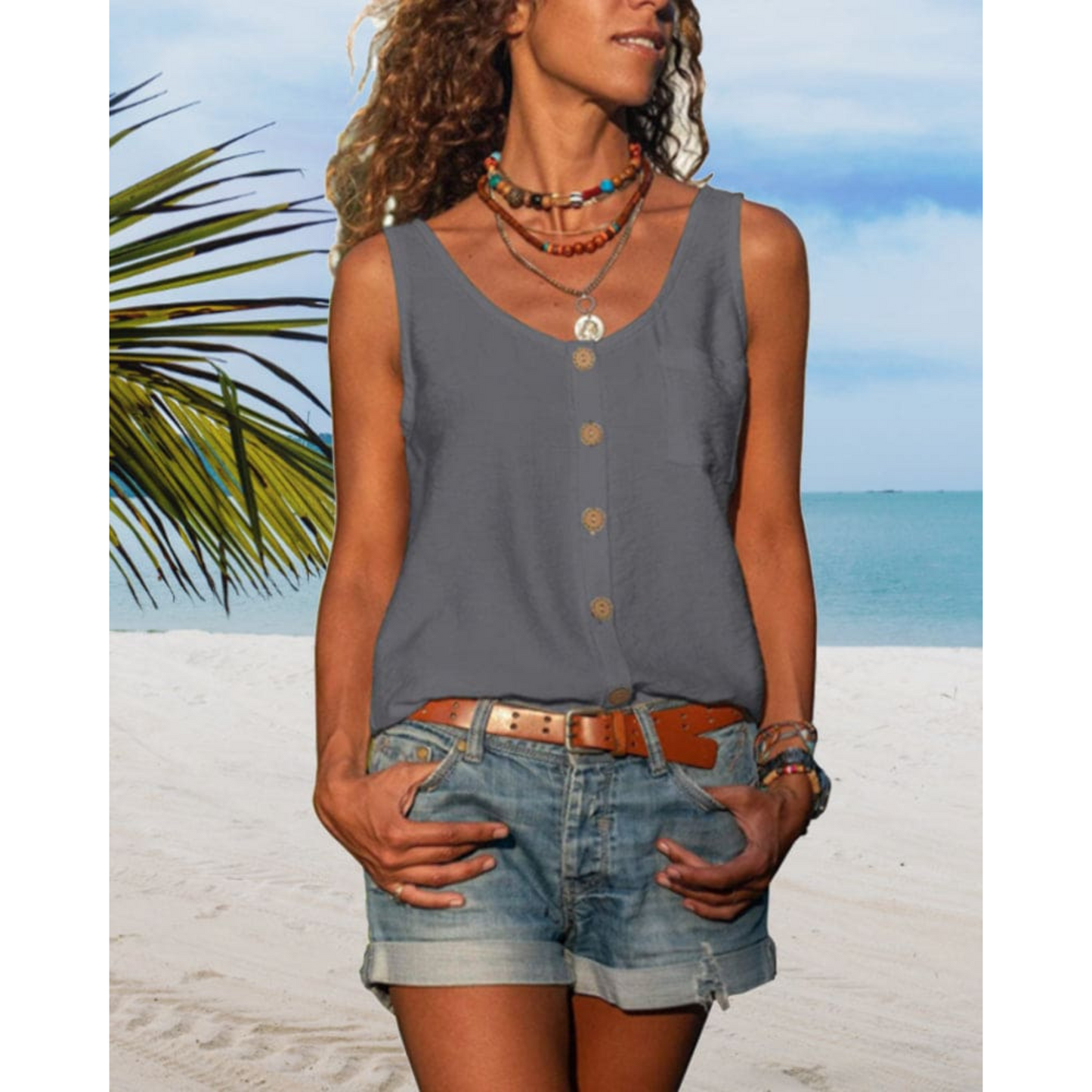 Top Femme Décontracté Col V