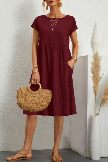 Melanique™ – Robe Décontractée Femme Élégante avec Détails Patchwork