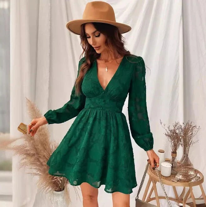 Robe Été Raccourcie pour Femme avec Col Décolleté