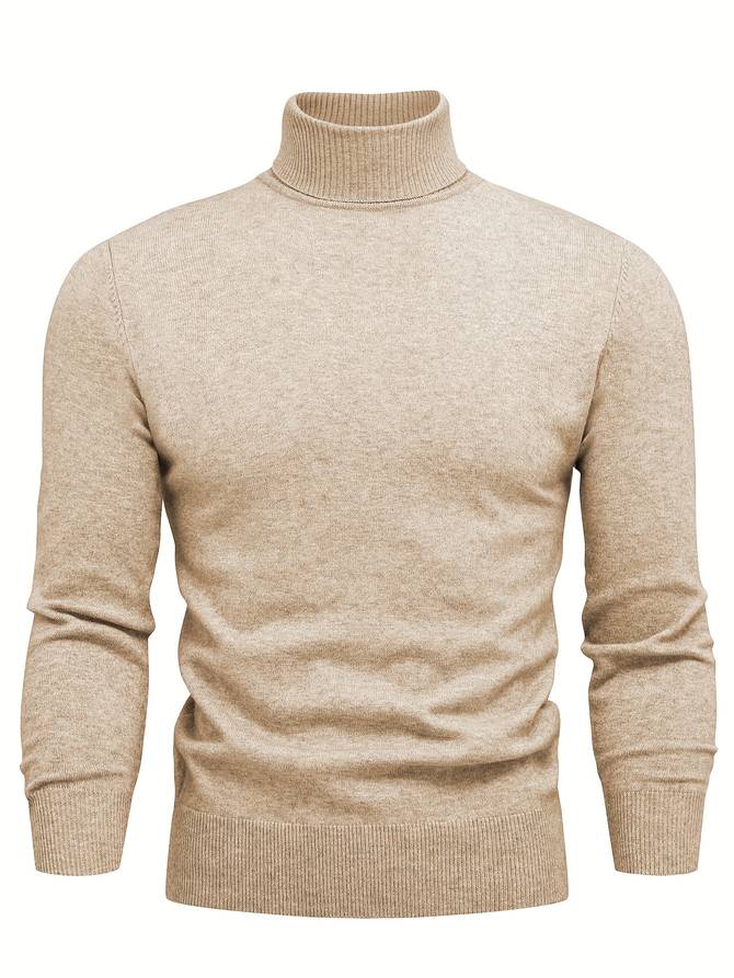 Pull Homme Col Roulé Élégant Noir