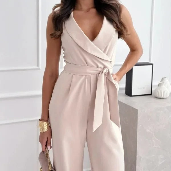 Ava - Combinaison Chic avec Ceinture et Coupe Détendue