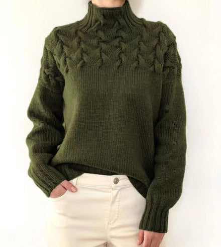 Pull Femme Hiver Laine Marine Élégant
