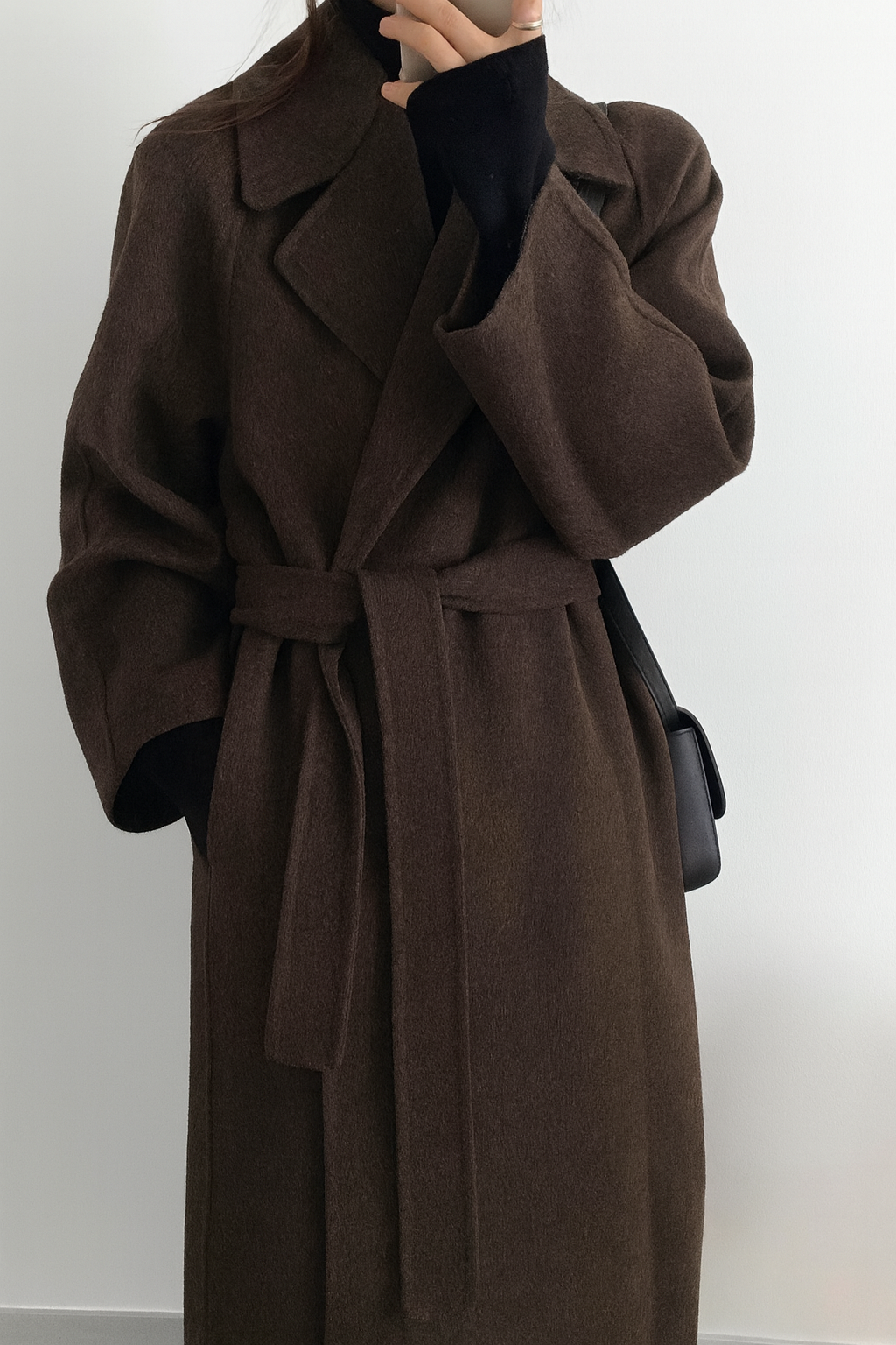Manteau Femme Hiver Laine Brun Élégant - LuxeStyle