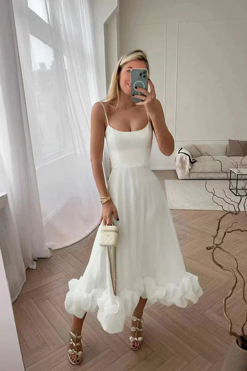 Volanira™ – Robe Midi Femme Élégante avec Volants Confortable et Chic