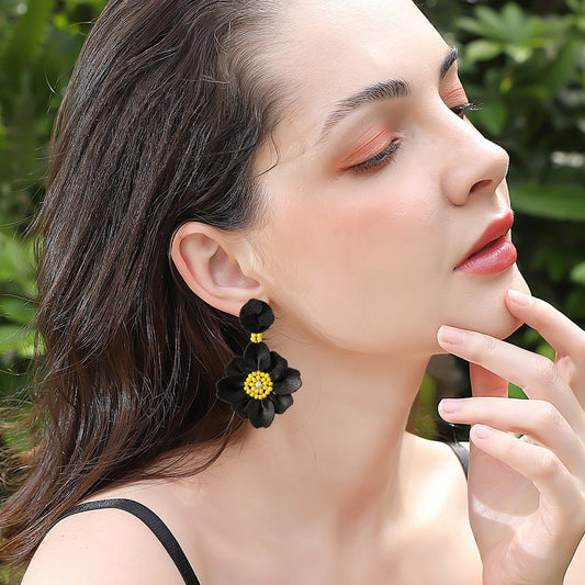 Boucles d'oreilles fleurs en perles élégantes - LuxeStyle