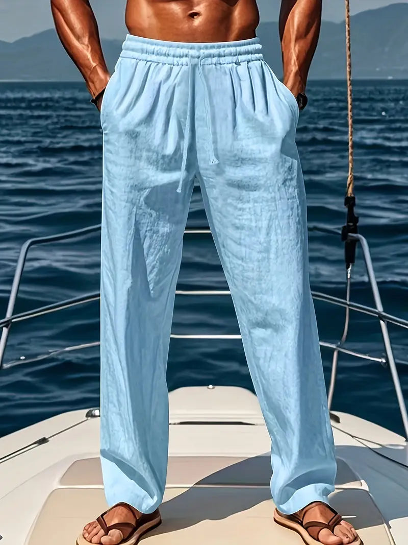 Pantalon Homme Lin Élégant Été