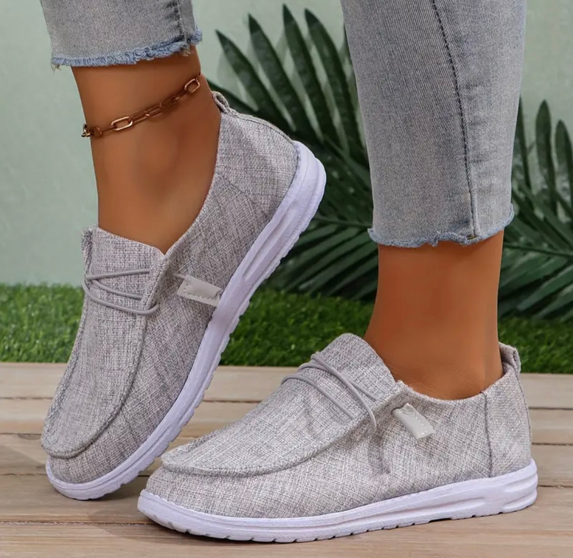 Chaussures décontractées femme toile blanche légère