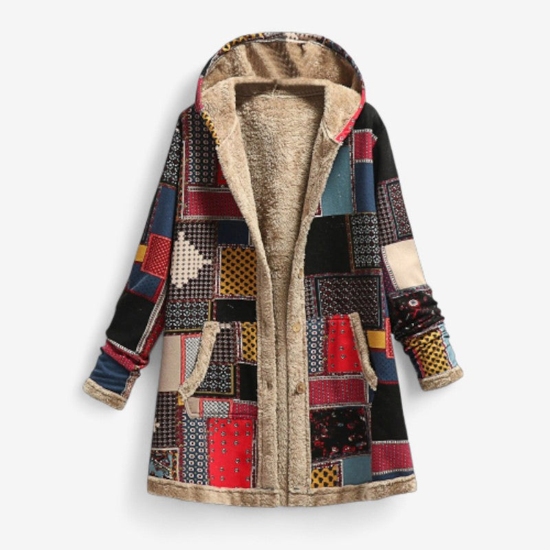 Veste Hiver Épaisse à Capuche Imprimée