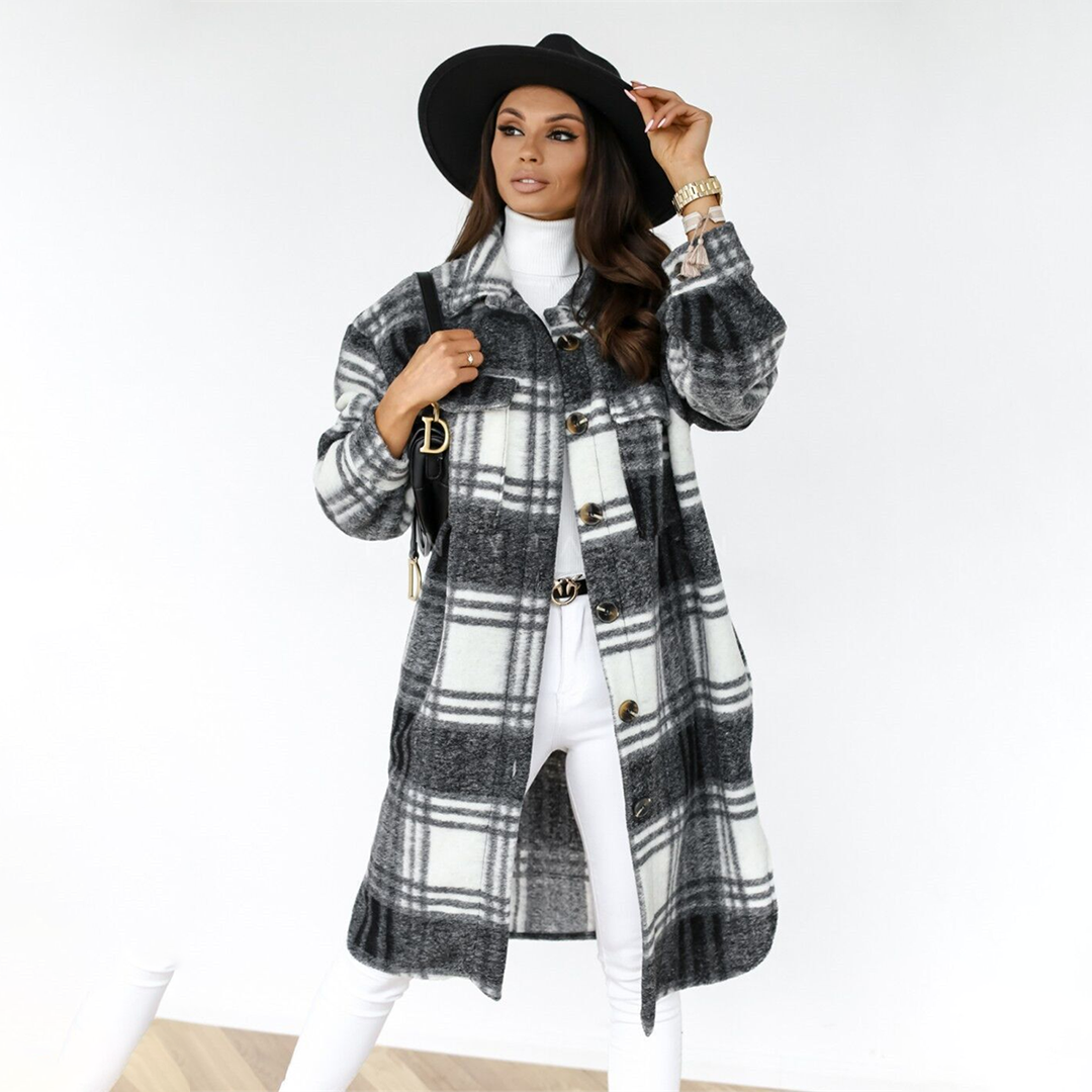 Manteau Hiver Chic en Tweed pour Femme