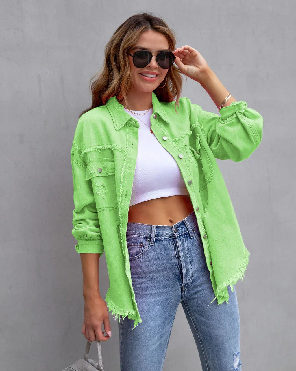 Veste jean femme tendance noir casual