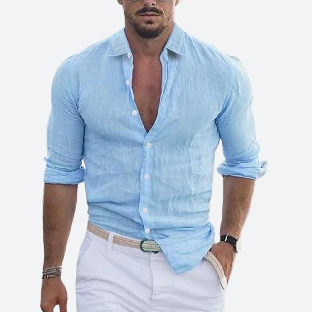 Chemise Homme Été Décontractée Col Rabattu