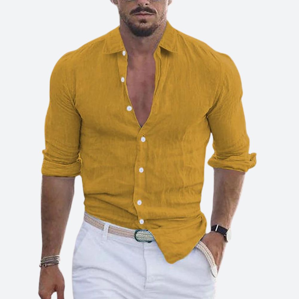 Chemise Homme Été Décontractée Col Rabattu
