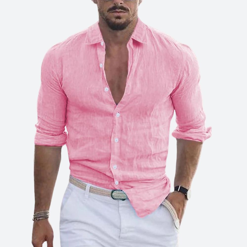 Chemise Homme Été Décontractée Col Rabattu