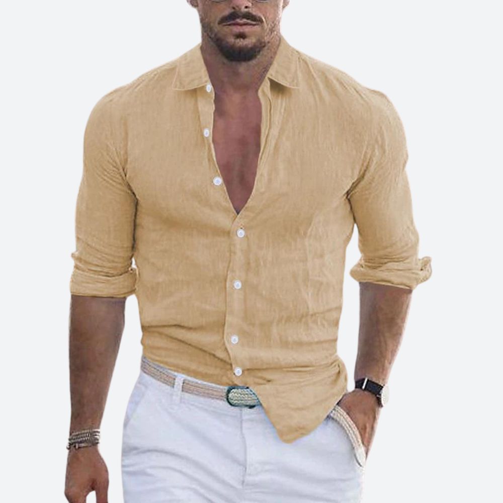 Chemise Homme Été Décontractée Col Rabattu