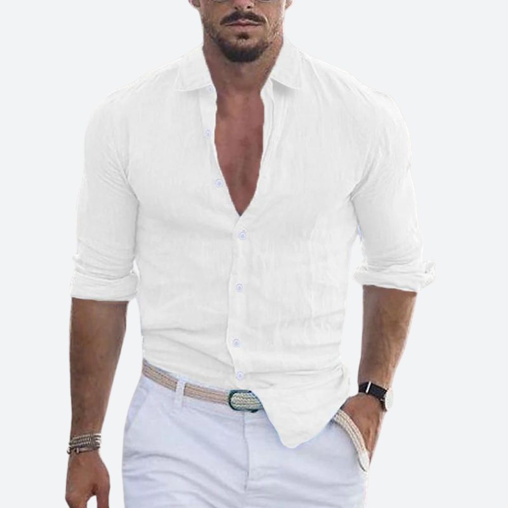 Chemise Homme Été Décontractée Col Rabattu