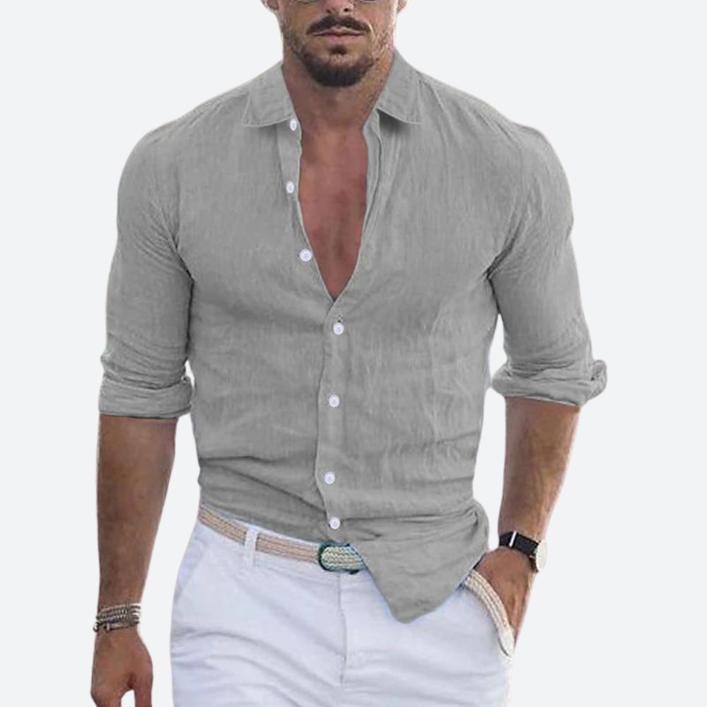 Chemise Homme Été Décontractée Col Rabattu