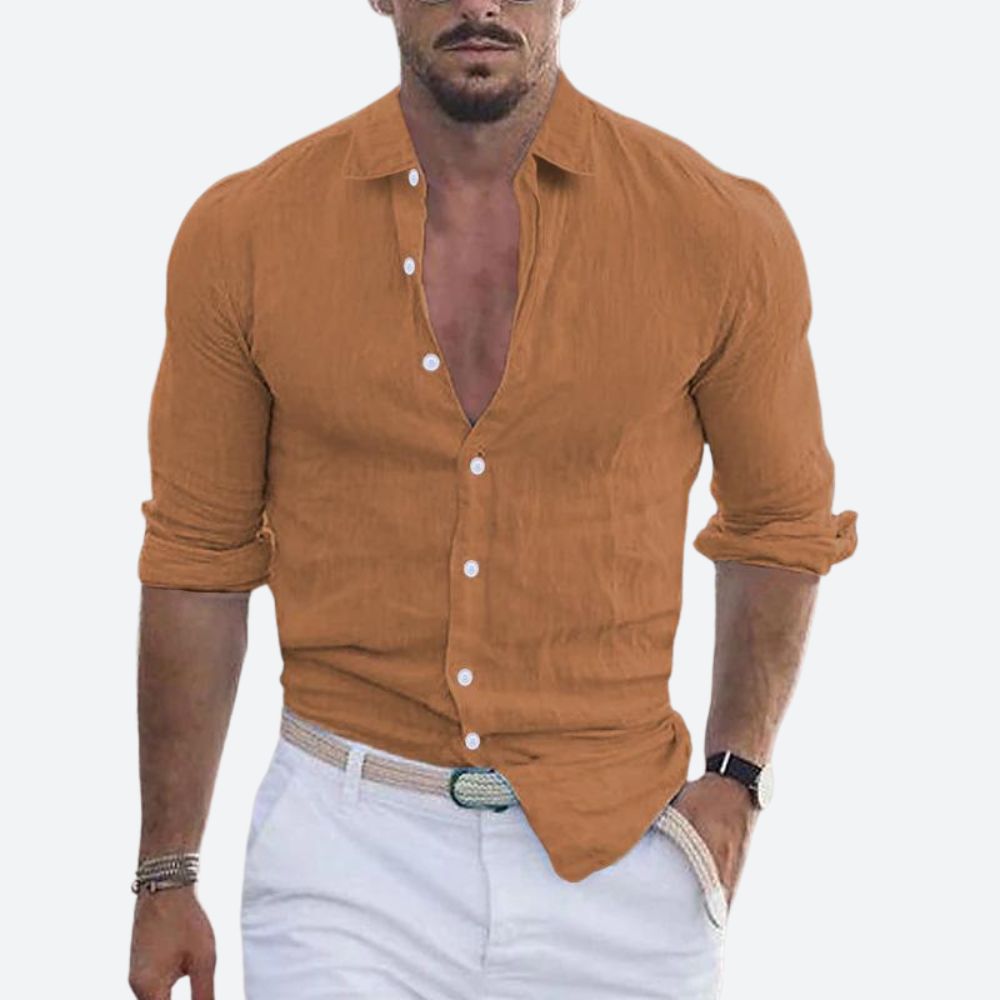 Chemise Homme Été Décontractée Col Rabattu