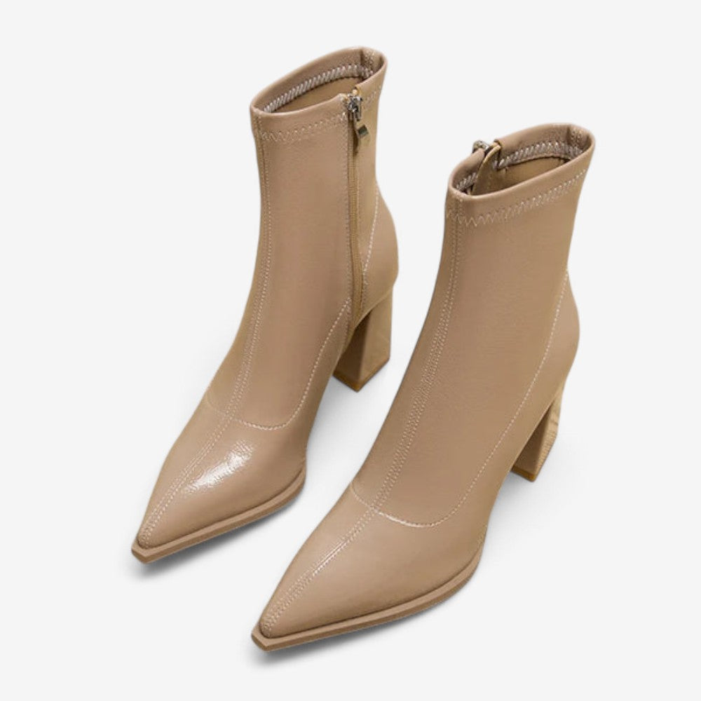 Bottines Chic à Talon Bloc avec Fermeture Éclair - LuxeStyle