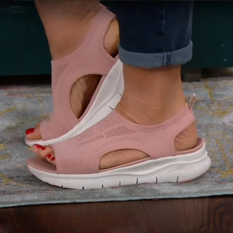 Sandales Femmes Roses à Talon Plat