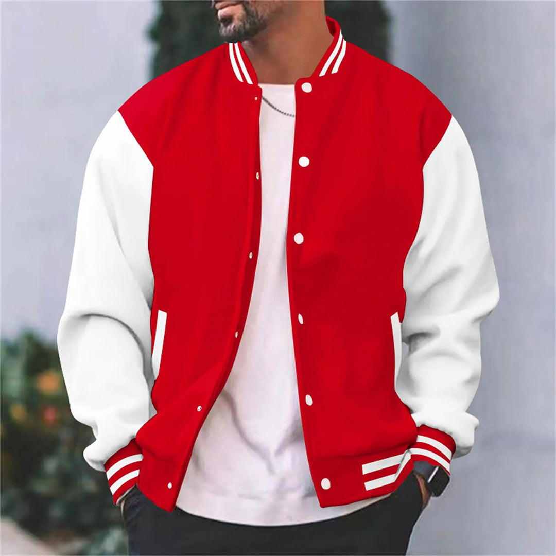 Blouson Sport Chic Marine et Blanc Longues Manches