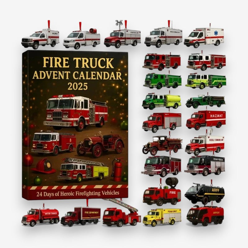 Calendrier de l'Avent Camion de Pompiers Avec 24 Mini-Véhicules de Secours - LuxeStyle