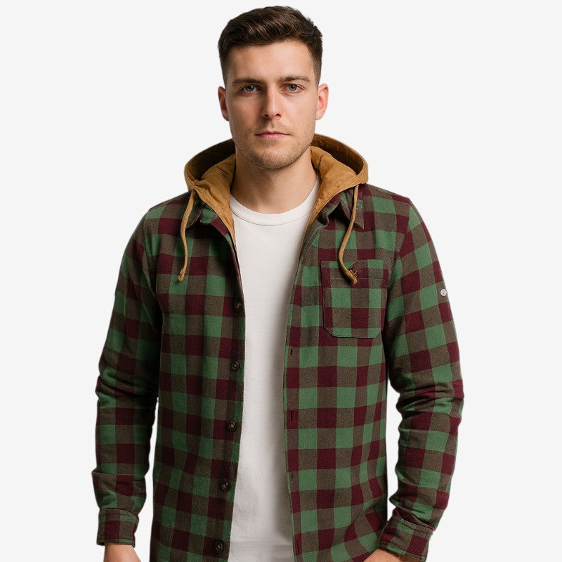 Veste à carreaux classique avec manches longues et poches boutonnées
