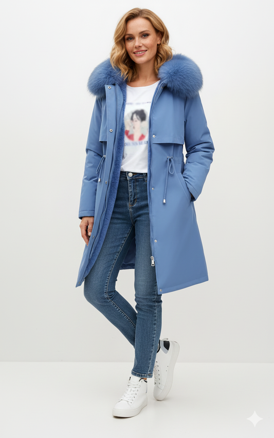 Manteau Femme Hiver Élégant Fourrure Synthétique Doublé - LuxeStyle