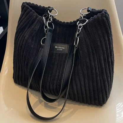 Sac à Main Femme Luxe - Grand Sac en Velours Doux avec Bandoulière Ajurable