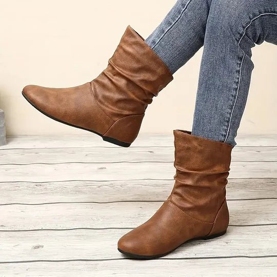 Bottes Cuir Femmes Élégantes - Chaussures Cuir Authentic avec Semelle Grip - LuxeStyle