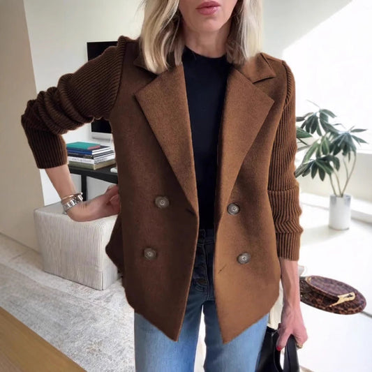 Manteau Femme Élégant Oversize - Laine Douce à Manches Bouclées - LuxeStyle