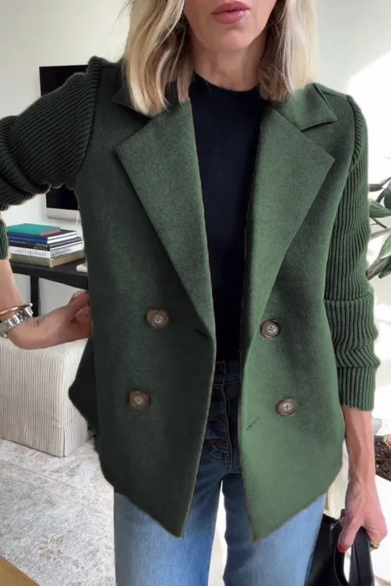 Manteau Femme Élégant Oversize - Laine Douce à Manches Bouclées