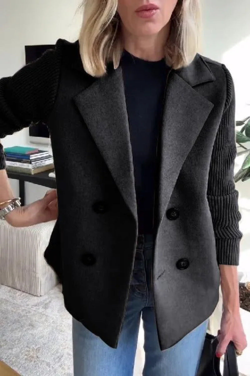 Manteau Femme Élégant Oversize - Laine Douce à Manches Bouclées