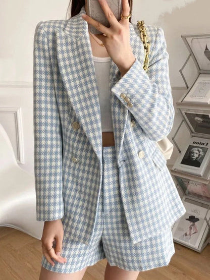 Veste Blazer Élégante avec Short Coordonné pour Femmes - LuxeStyle