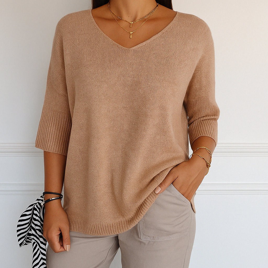 Pull Col V Féminin - Maille Légère, Confortable & Chic pour Femmes