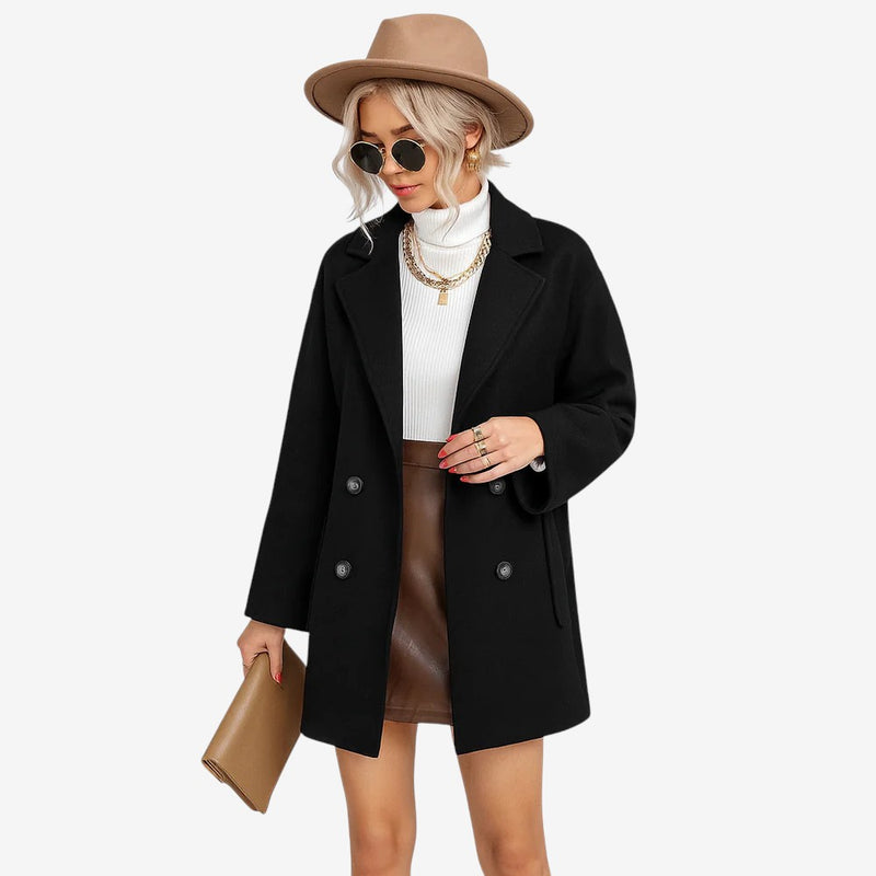 Manteau Femme Hiver à Col Boutonné - LuxeStyle