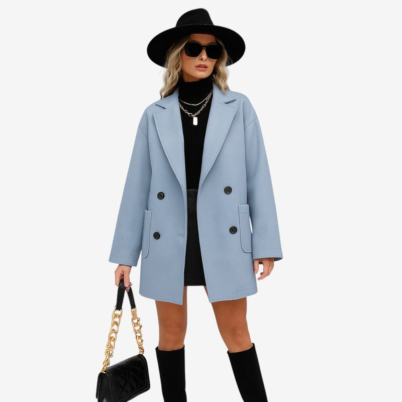 Manteau Femme Hiver à Col Boutonné