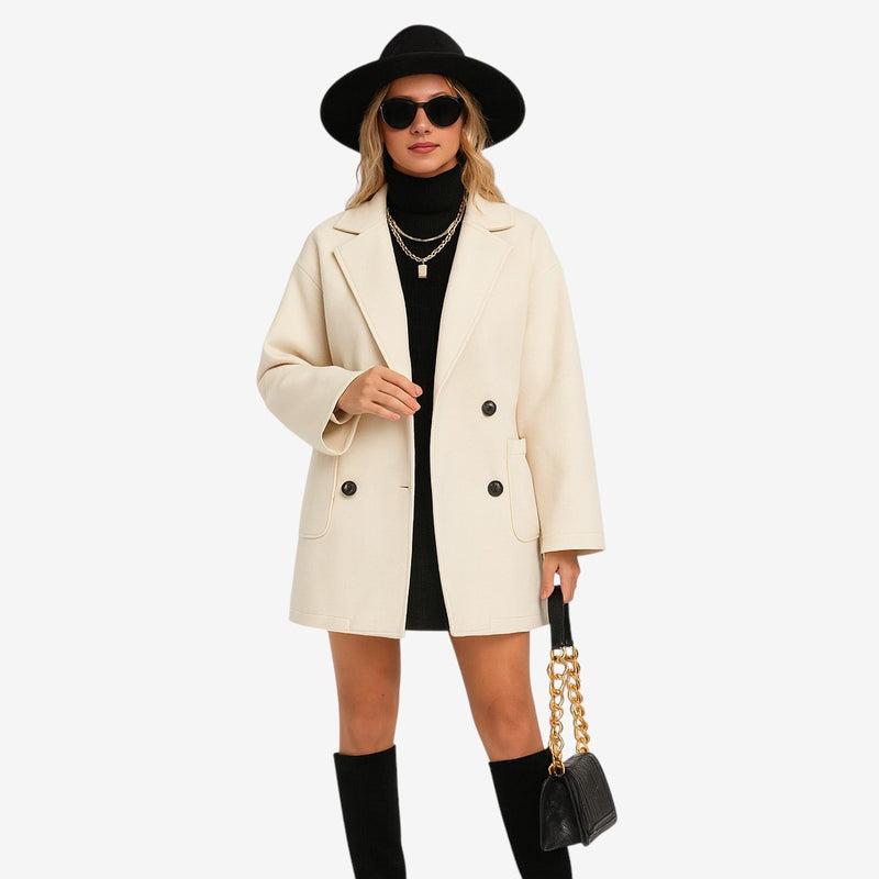 Manteau Femme Hiver à Col Boutonné