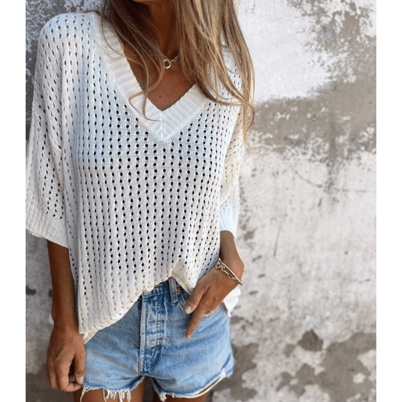 Top Femelle Élégant à Dentelle – Manches Longues et Confortable