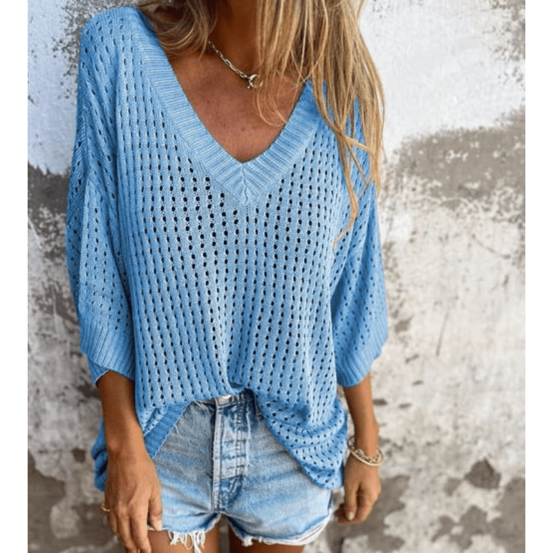Top Femelle Élégant à Dentelle – Manches Longues et Confortable
